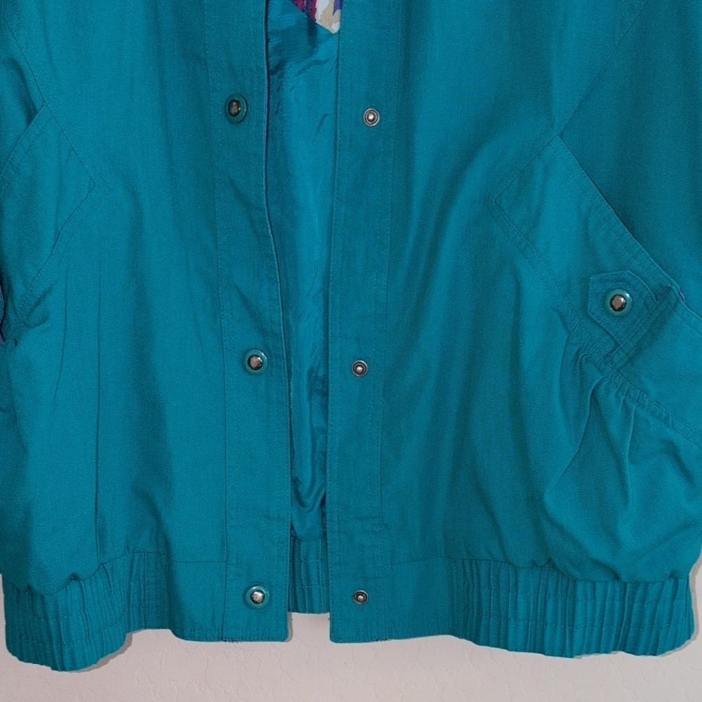 VTG Innovations By Izzi Teal Purple Windbreaker 80s 90s Jacket - Size L - Picture 3 of 10